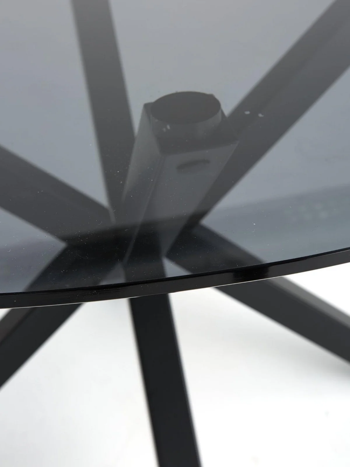 Chopstick 120cm Round Dining Table Black | Glass Top | 4 Seater - Image 5
