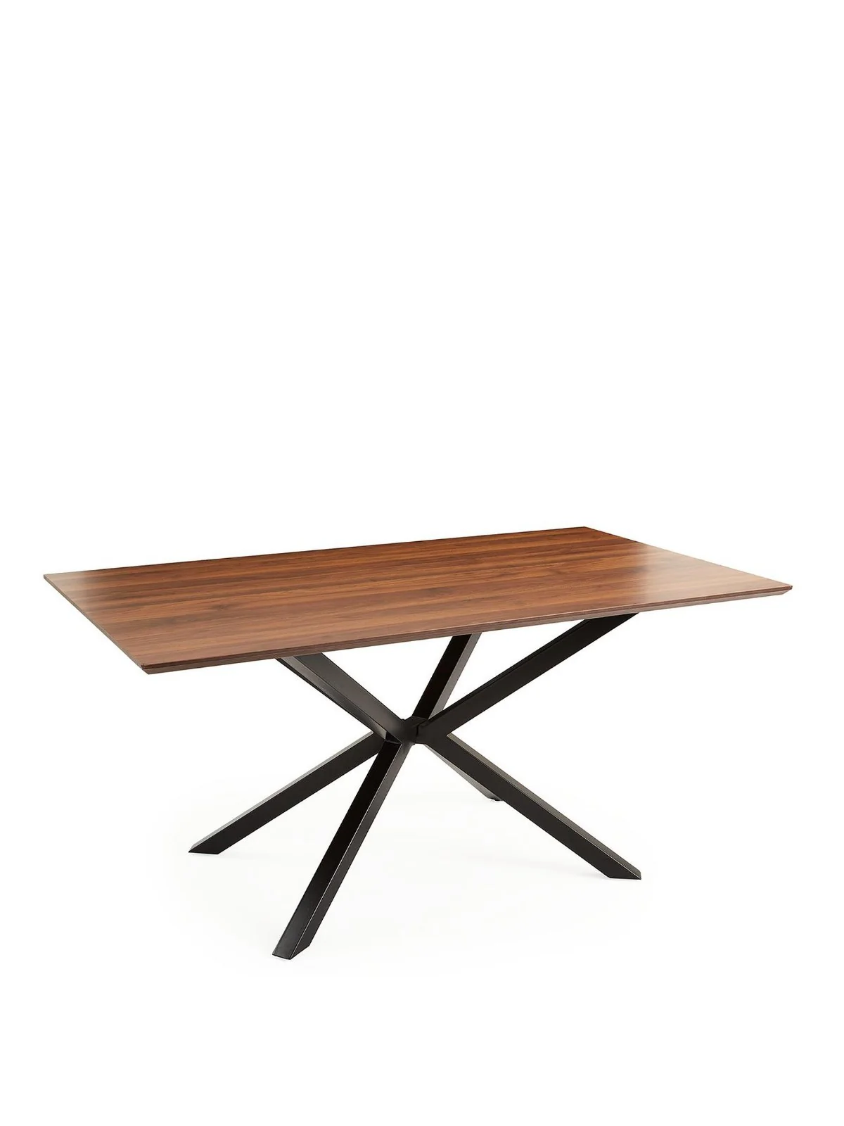 Chopstick 160x90cm Wood Top Dining Table Brown Black Metal Legs - Image 2