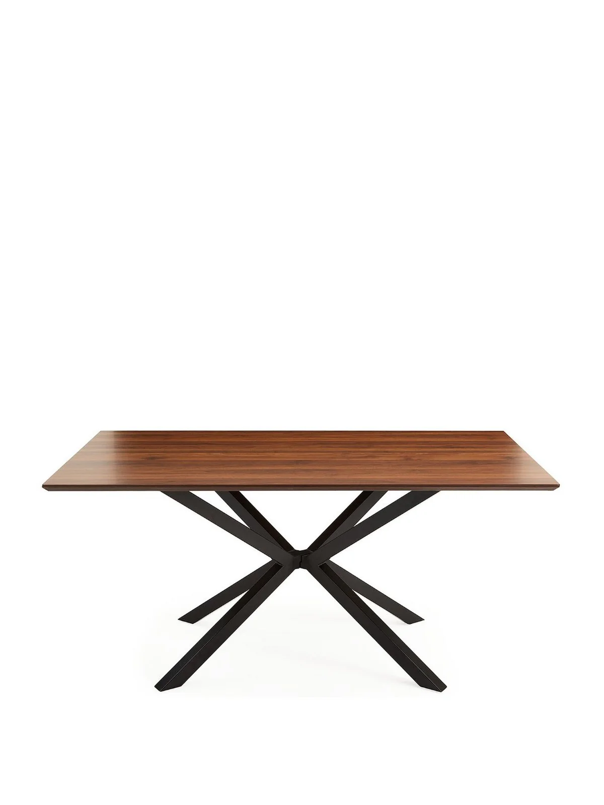 Chopstick 160x90cm Wood Top Dining Table Brown Black Metal Legs - Image 3