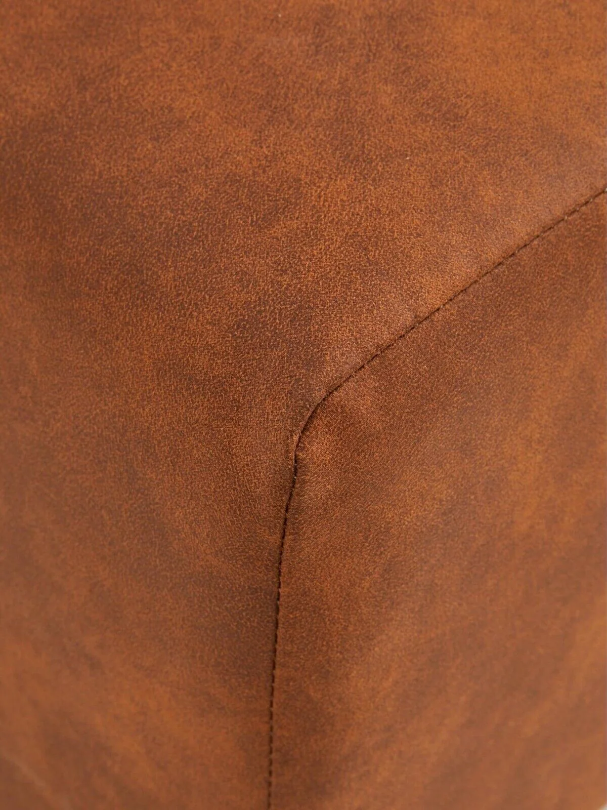 Clarkson Faux Suede Footstool Chestnut Comfortable Elegant Living Room Decor - Image 4