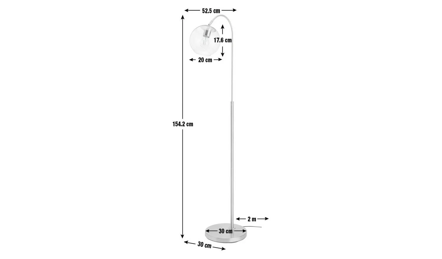 Coleman Glass Shade Metal Floor Lamp - Brass - Image 2