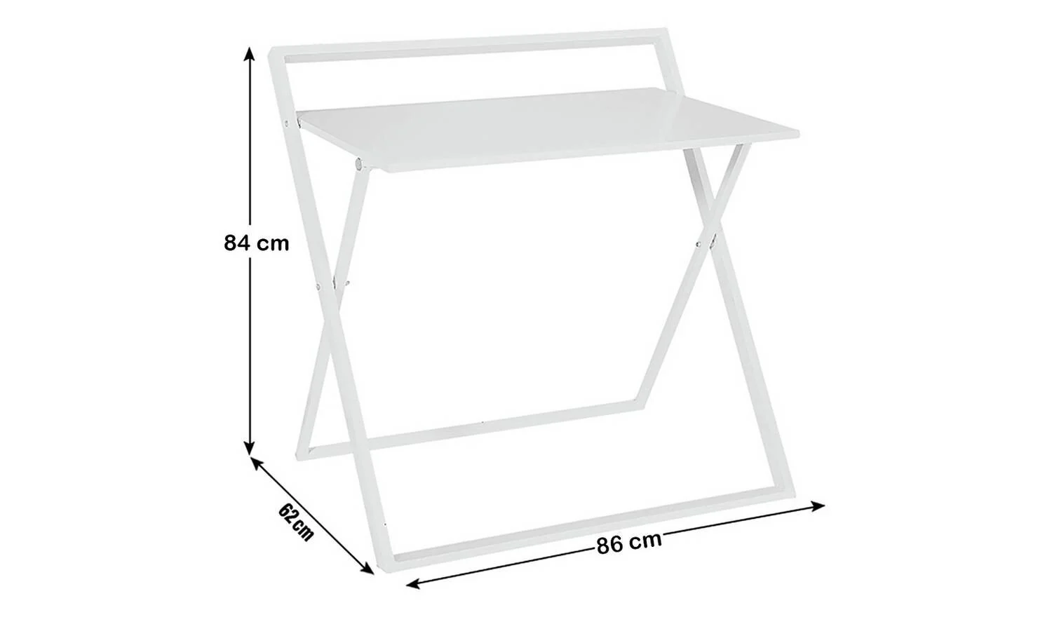 Compact Folding Office Desk Black & Oak Space Saving Portable Design - Image 6