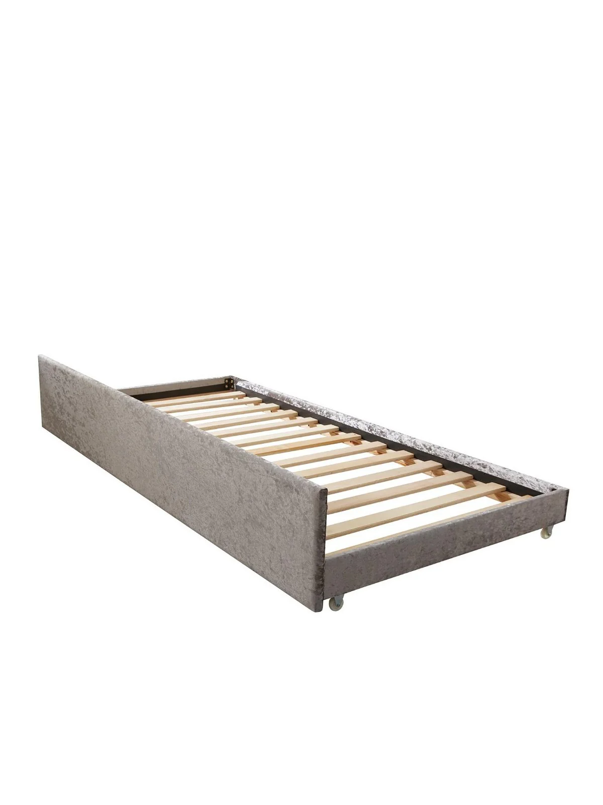 Connie Crushed Velvet Day Bed - Silver | With Trundle | Glamorous Sofa Guest Bed - Image 4