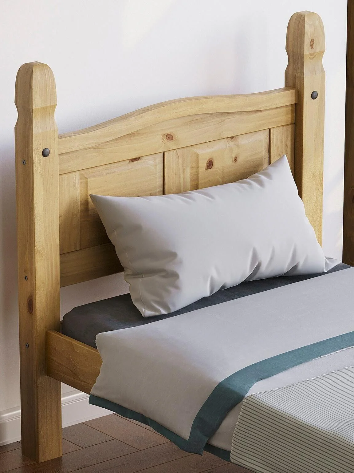 Corona Solid Pine 3ft Bed Frame High Foot Durable and Stylish Bedroom Furniture - Image 5