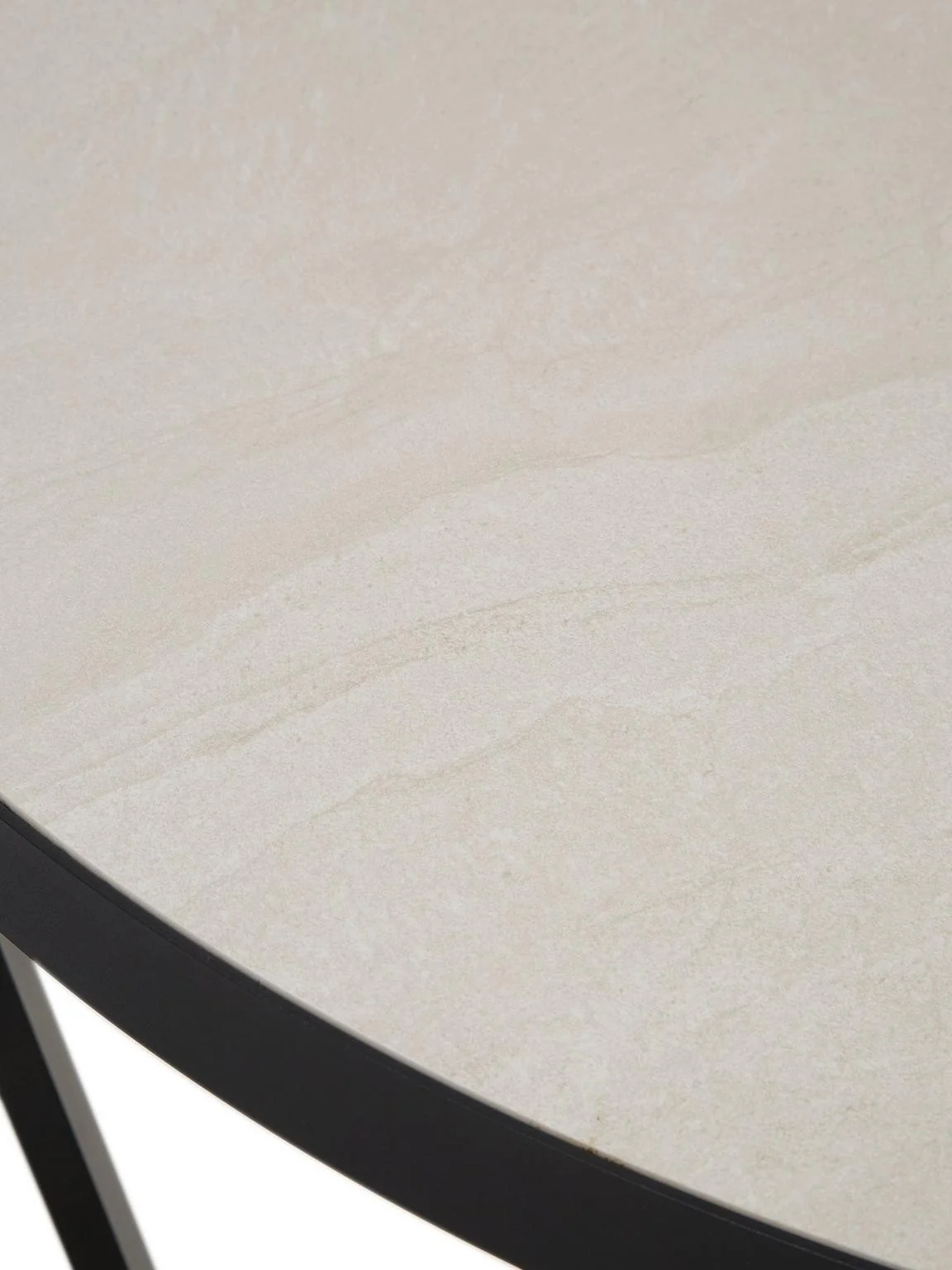Cortes Dining Set | 120cm Ceramic Table & 4 Fabric Chairs | Black Metal Frame - Image 3