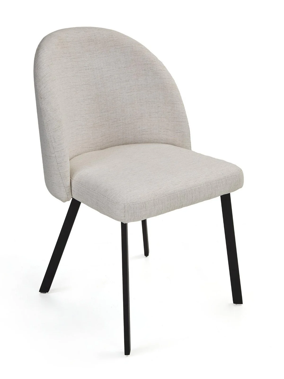 Cortes Dining Set | 120cm Ceramic Table & 4 Fabric Chairs | Black Metal Frame - Image 4