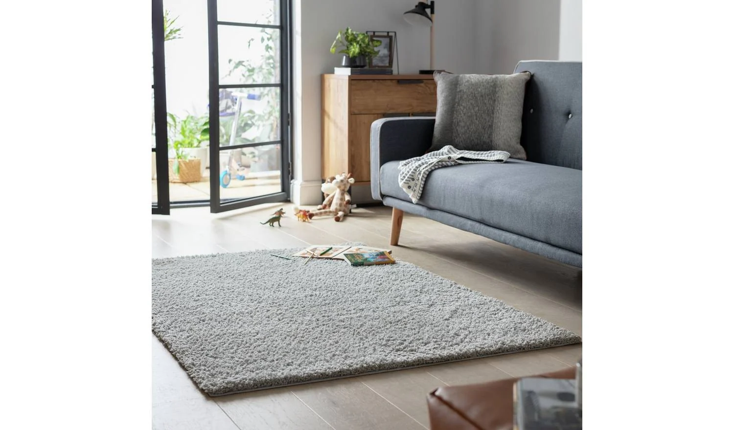 Cosy Dove Grey Shaggy Rug 120x170cm Living Room Bedroom Floor Soft - Image 2