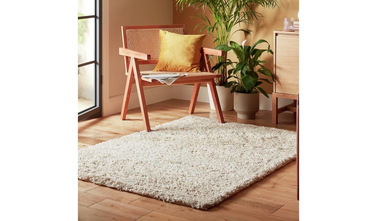 Cosy Ivory Cut Pile Rug 120x170cm Modern Home Decor Comfortable - Image 2