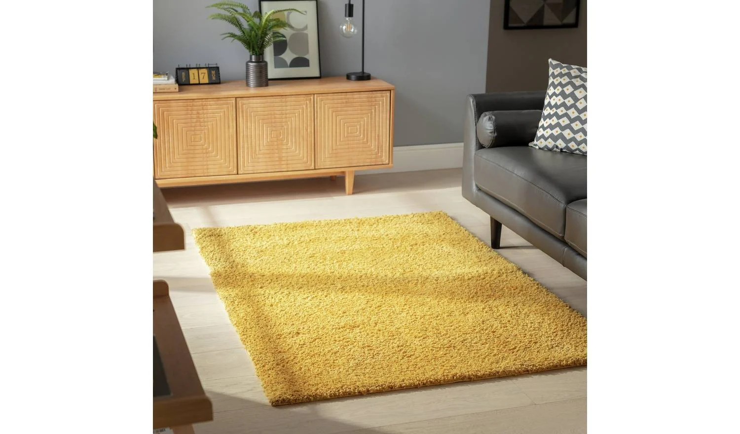 Cosy Mustard Shaggy Rug 200x290cm Large Living Room Bedroom Floor - Image 3