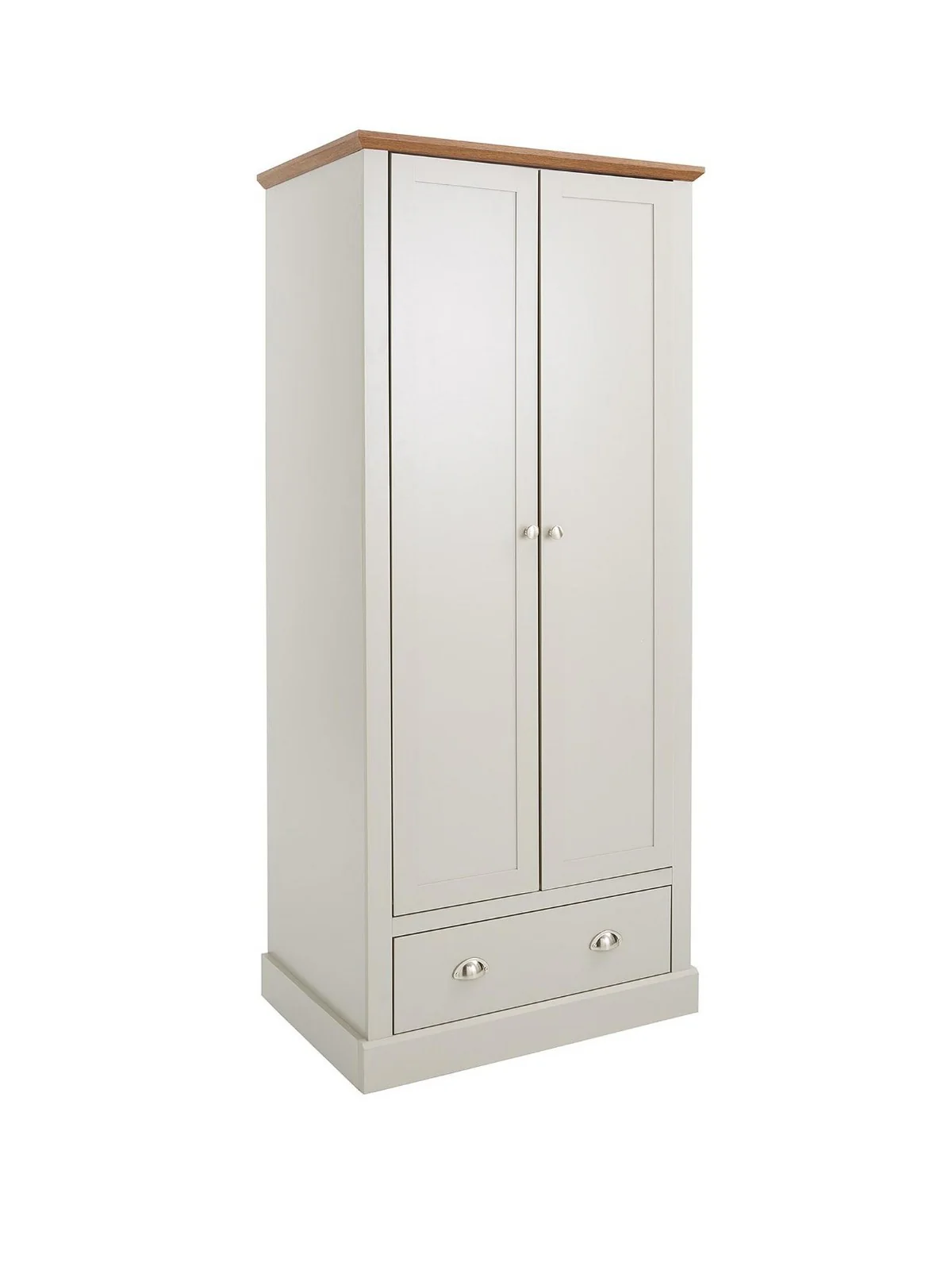 Crawford 3 Piece Bedroom Set Grey Oak | 2 Door Wardrobe 4 Drawer Chest & Bedside - Image 3