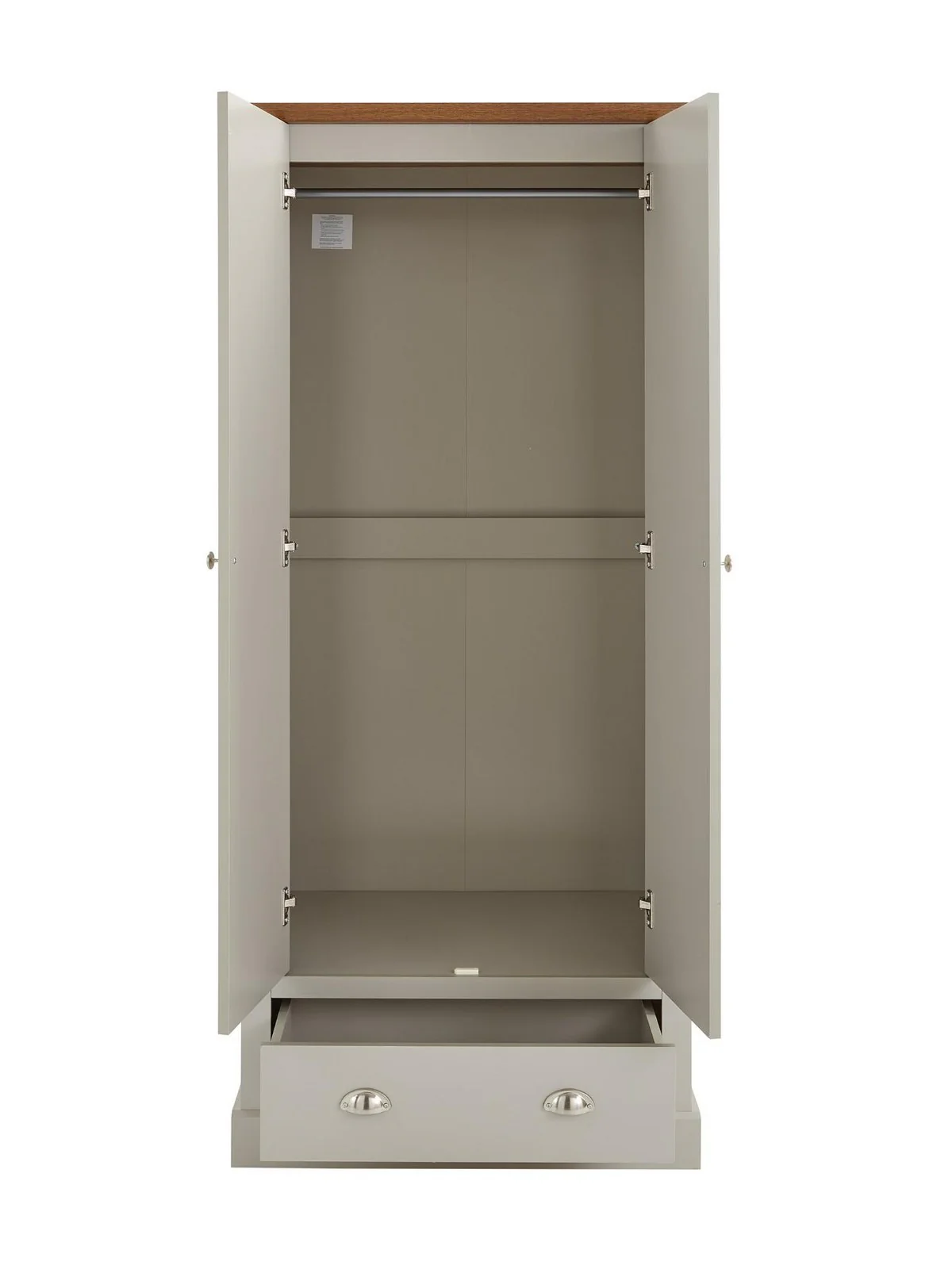 Crawford 3 Piece Bedroom Set Grey Oak | 2 Door Wardrobe 4 Drawer Chest & Bedside - Image 4