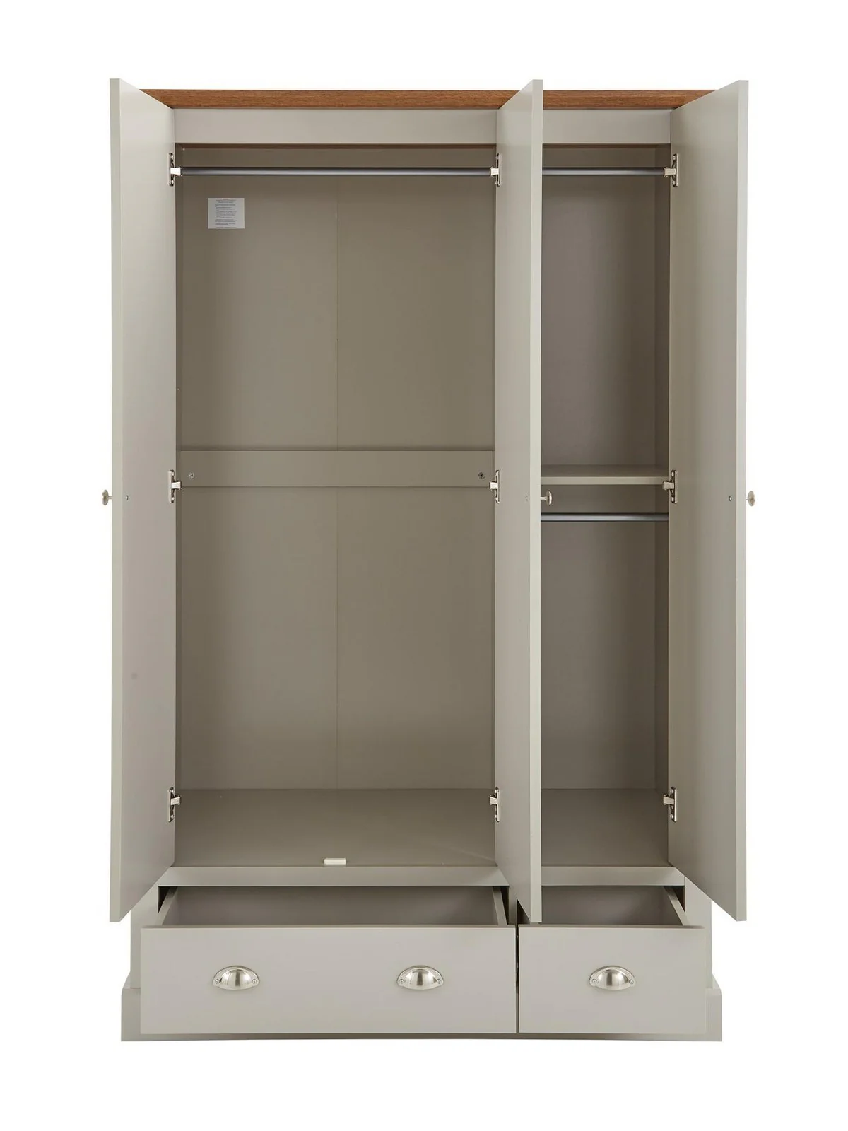 Crawford 3 Piece Bedroom Set Wardrobe 4 Drawer Chest Bedside Package Deal UK - Image 4