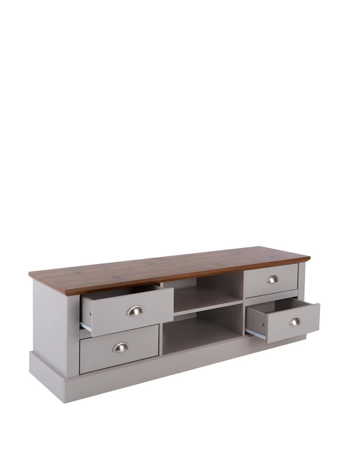 Crawford 3 Piece Living Room Set Grey/Dark TV Unit Coffee & Lamp Table - Image 4