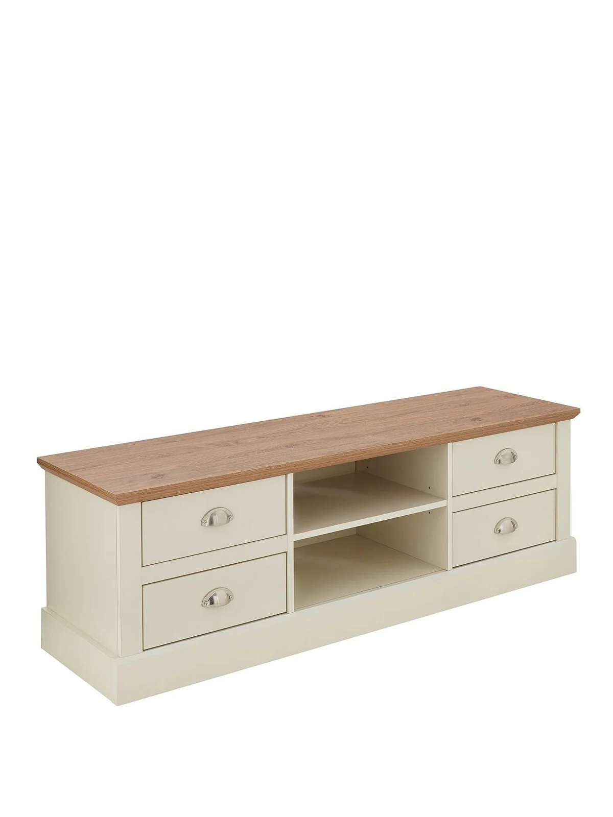 Crawford 3 Piece Package TV Unit, Coffee Table and Lamp Table Ivory & Oak - Image 3