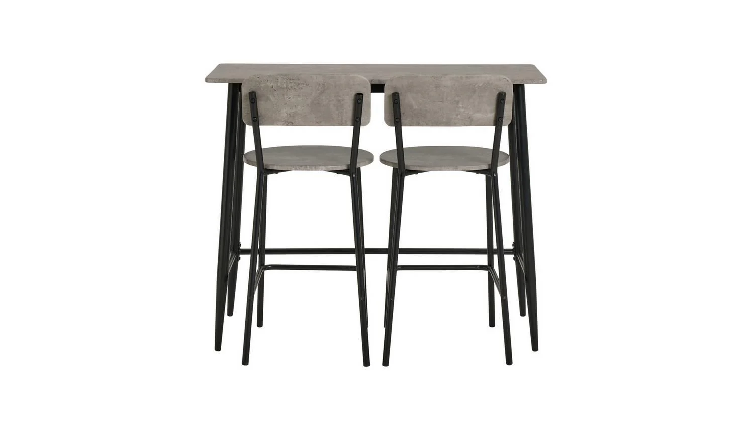 Crowe Grey Dining Table & 2 Grey Stools Kitchen Bar Set - Image 11