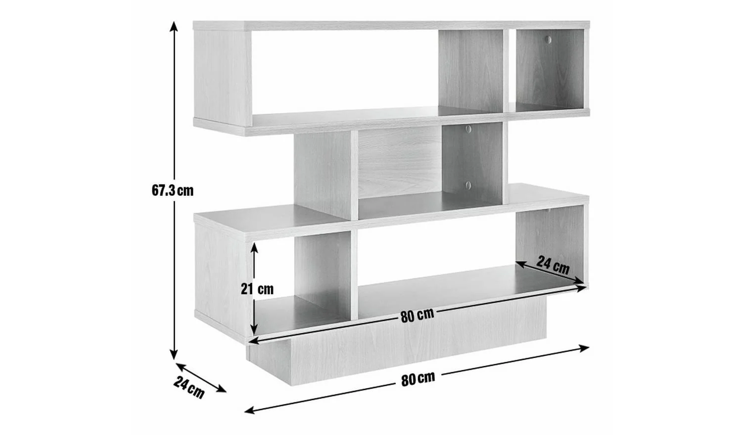 Cubes Short Shallow Shelving Unit - Black - Image 8