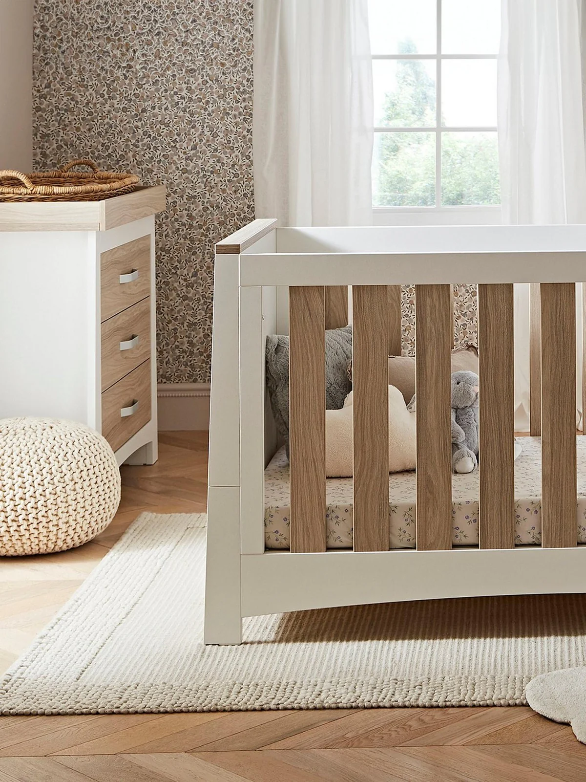 CuddleCo Ada Cot Bed White Ash | Converts to Toddler Bed | 3 Height Settings - Image 2