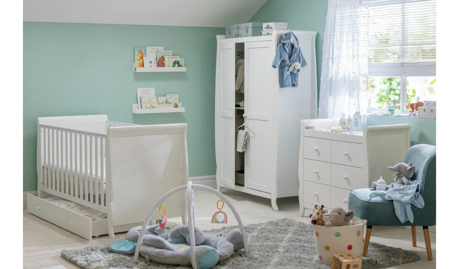 Cuggl Westbury Nursery Wardrobe White Baby Kids Storage Organiser - Image 3
