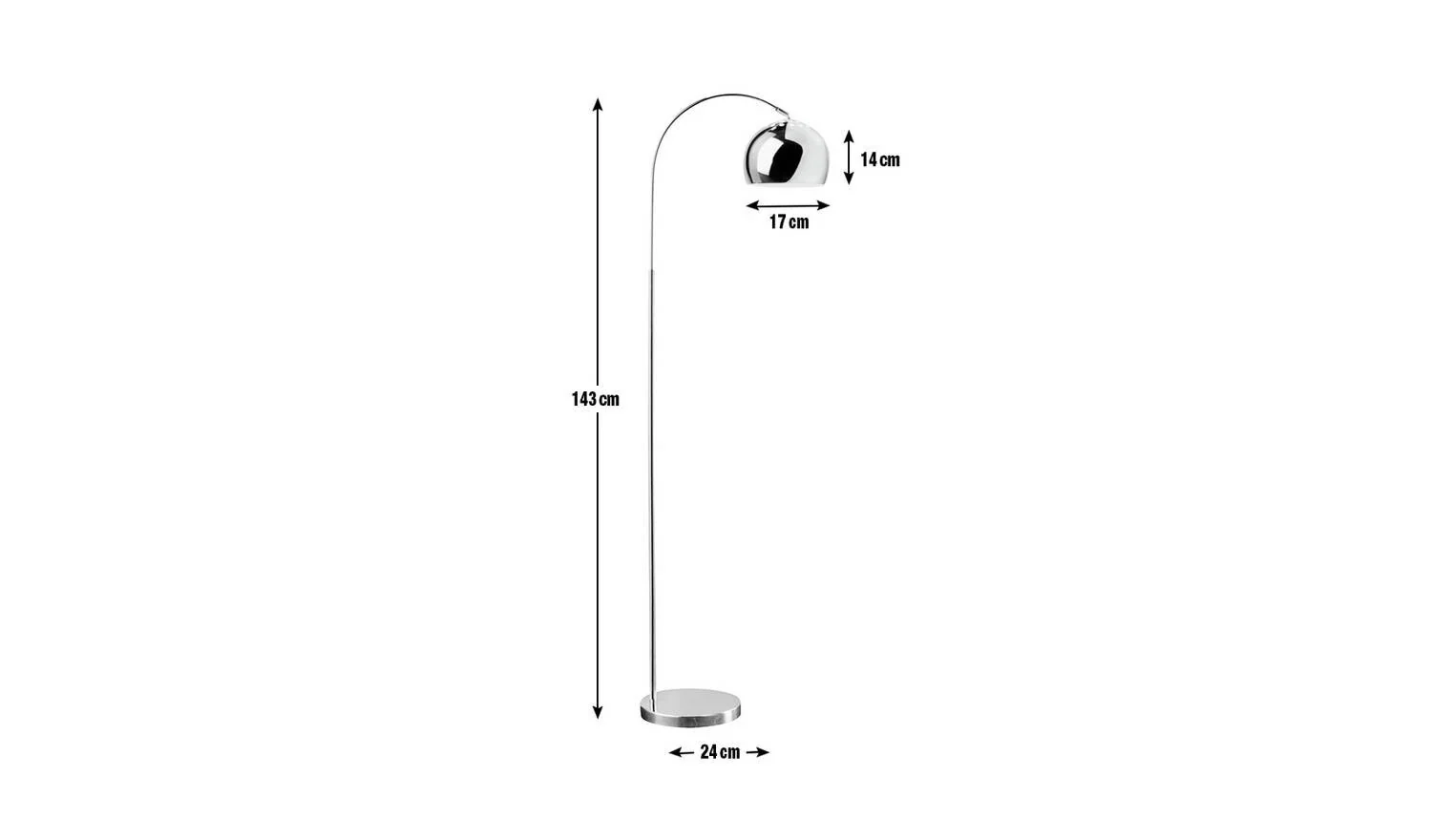 Curva Floor Lamp Chrome For Home Office Bedroom Task Lighting - Image 3