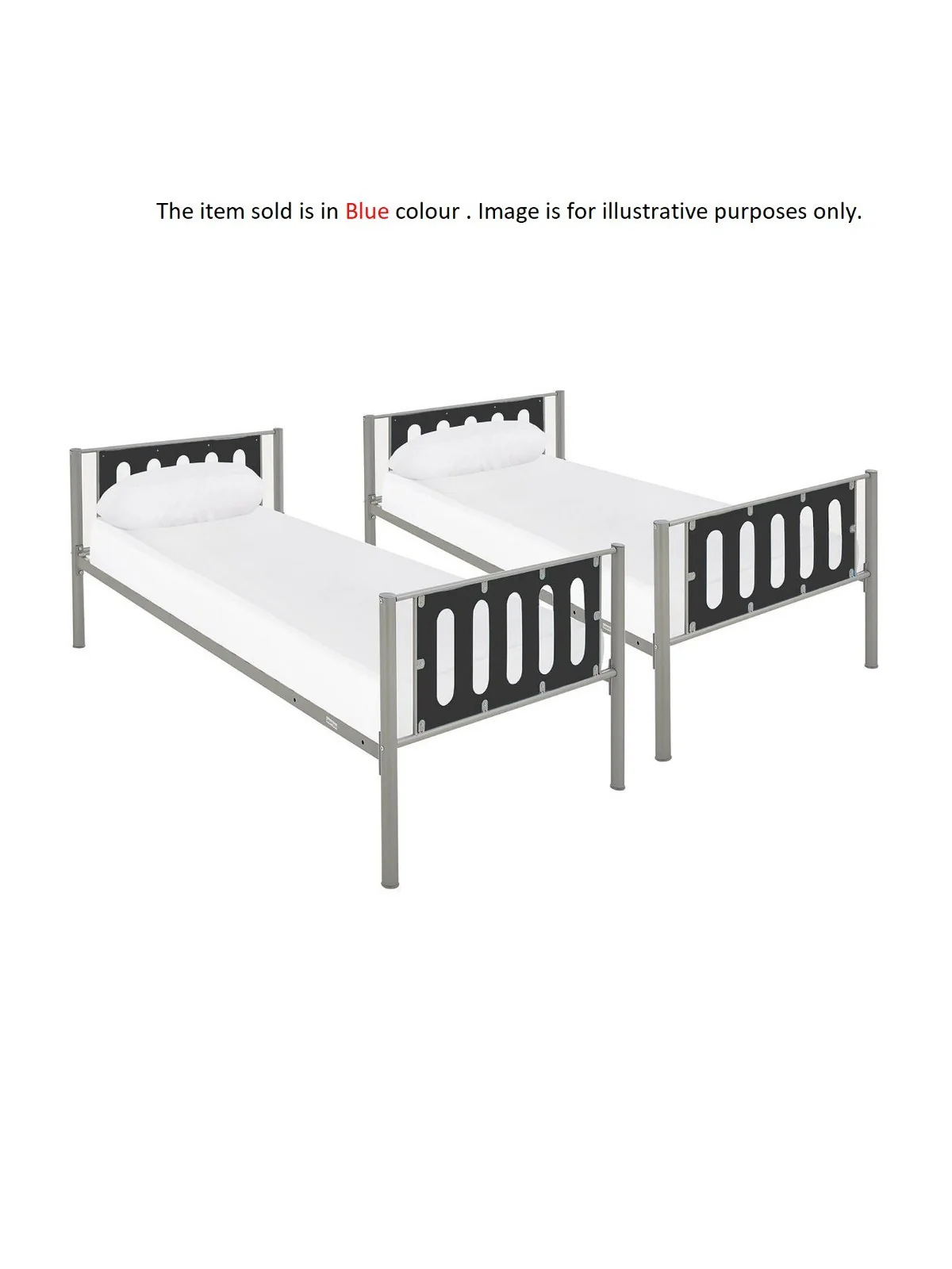 Cyber Metal Bunk Bed Splits 2 Single Beds Blue Kids Childrens Bedroom UK - Image 2