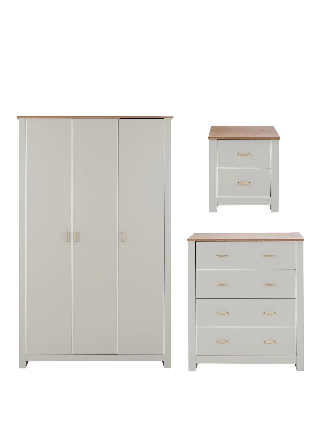 Daisy 3 Piece Kids Bedroom Set Wardrobe Chest Bedside - Image 2