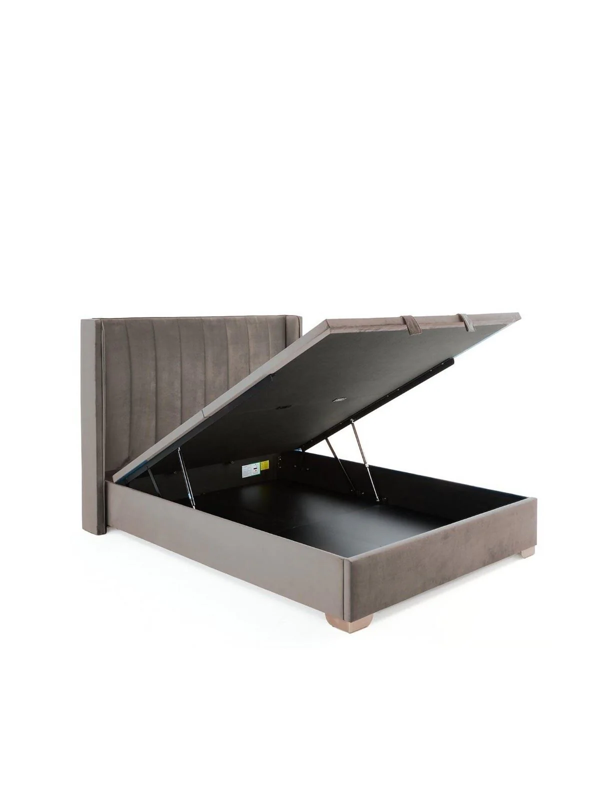 Dakota Velvet Lift Up Storage Ottoman Double Bed Frame Grey - Image 2