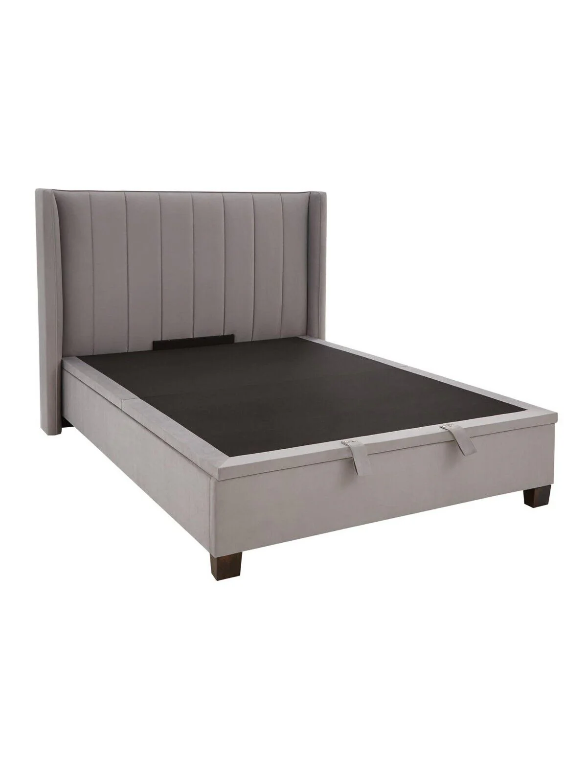 Dakota Velvet Ottoman Storage Bed King Grey Spacious and Stylish Bed Solution - Image 2