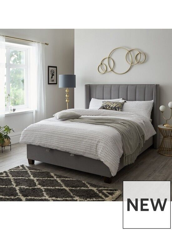 Dakota Velvet Ottoman Storage Bed King Grey Spacious and Stylish Bed Solution - Image 3