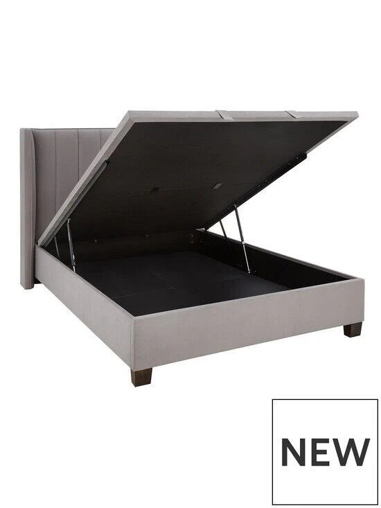 Dakota Velvet Ottoman Storage Bed King Grey Spacious and Stylish Bed Solution - Image 4