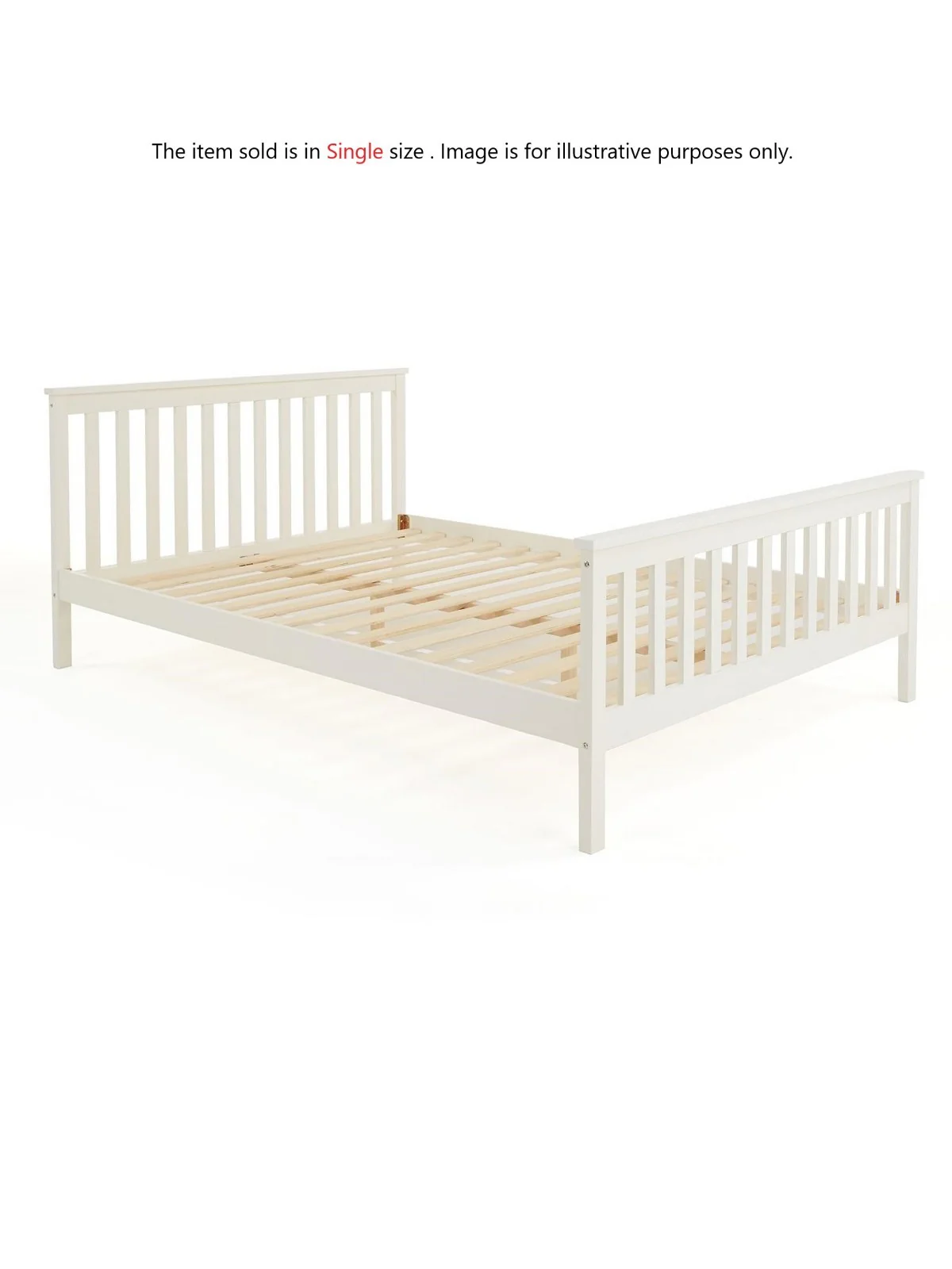 Dawson Wooden Bed Frame Single White Pine Slatted Headboard Cottage - Image 2