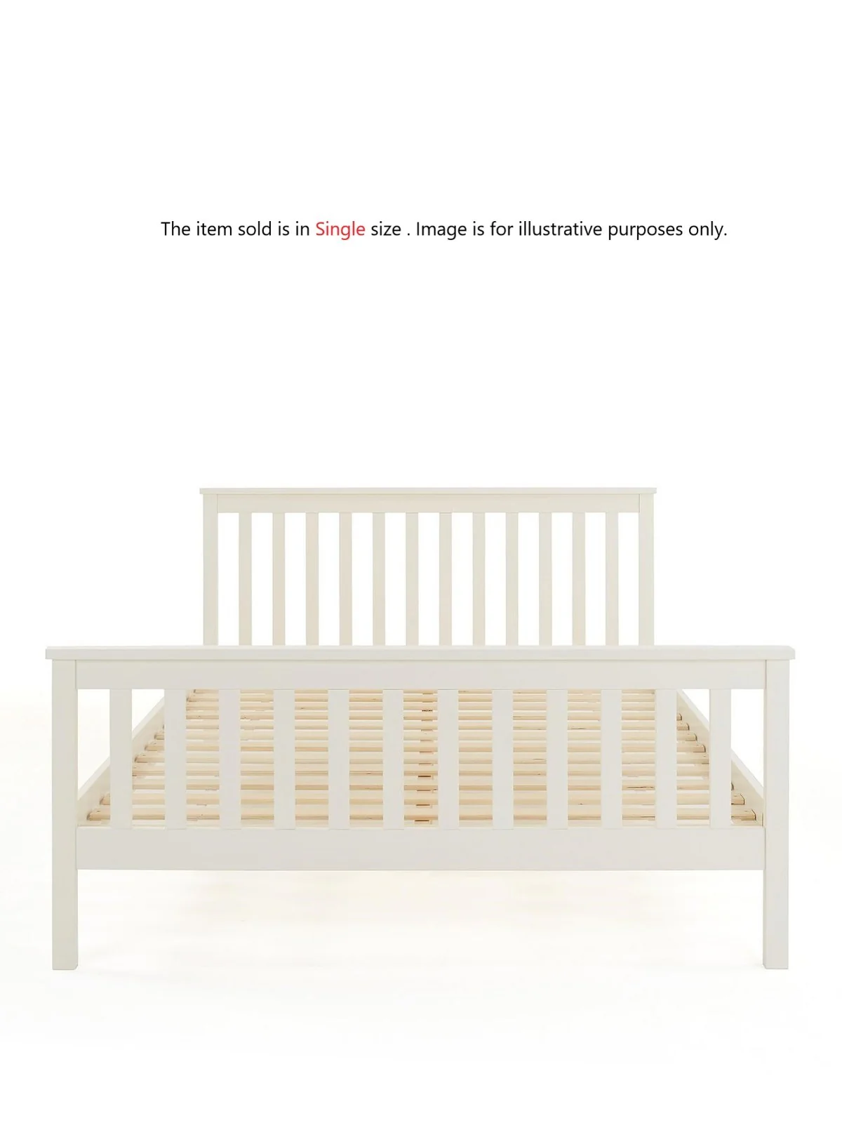 Dawson Wooden Bed Frame Single White Pine Slatted Headboard Cottage - Image 3