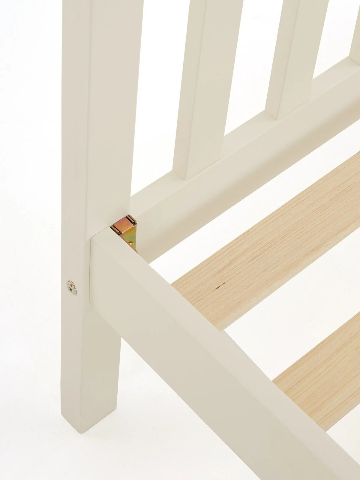 Dawson Wooden Bed Frame Single White Pine Slatted Headboard Cottage - Image 4