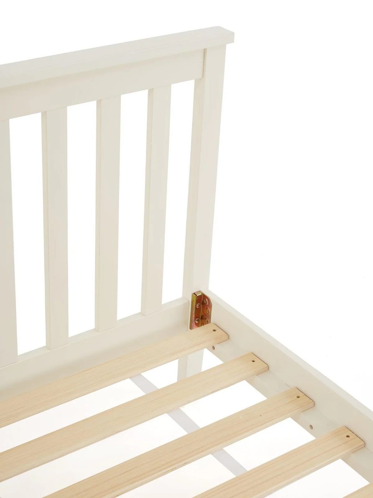 Dawson Wooden Bed Frame Single White Pine Slatted Headboard Cottage - Image 6