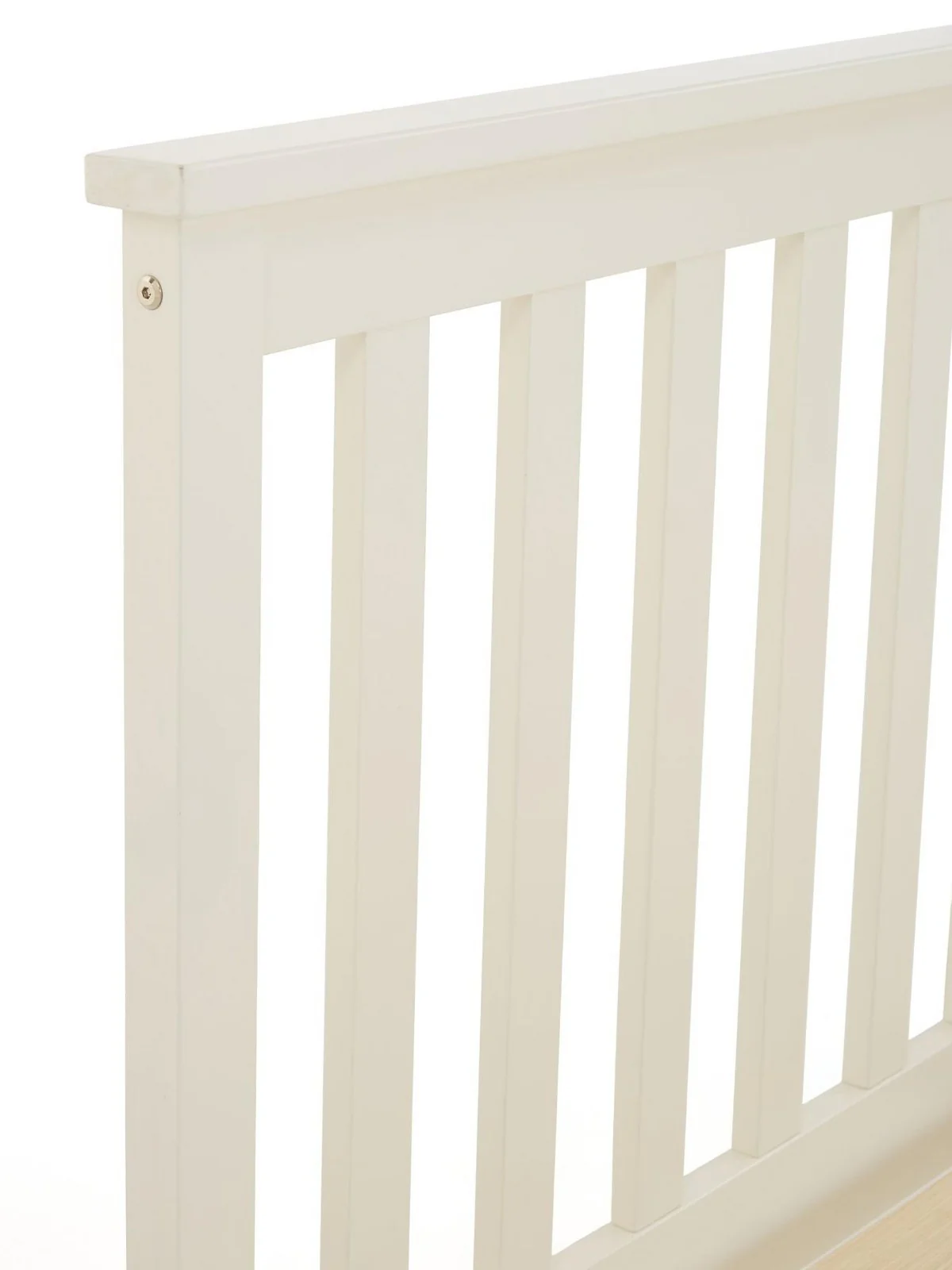Dawson Wooden Bed Frame Single White Pine Slatted Headboard Cottage - Image 7