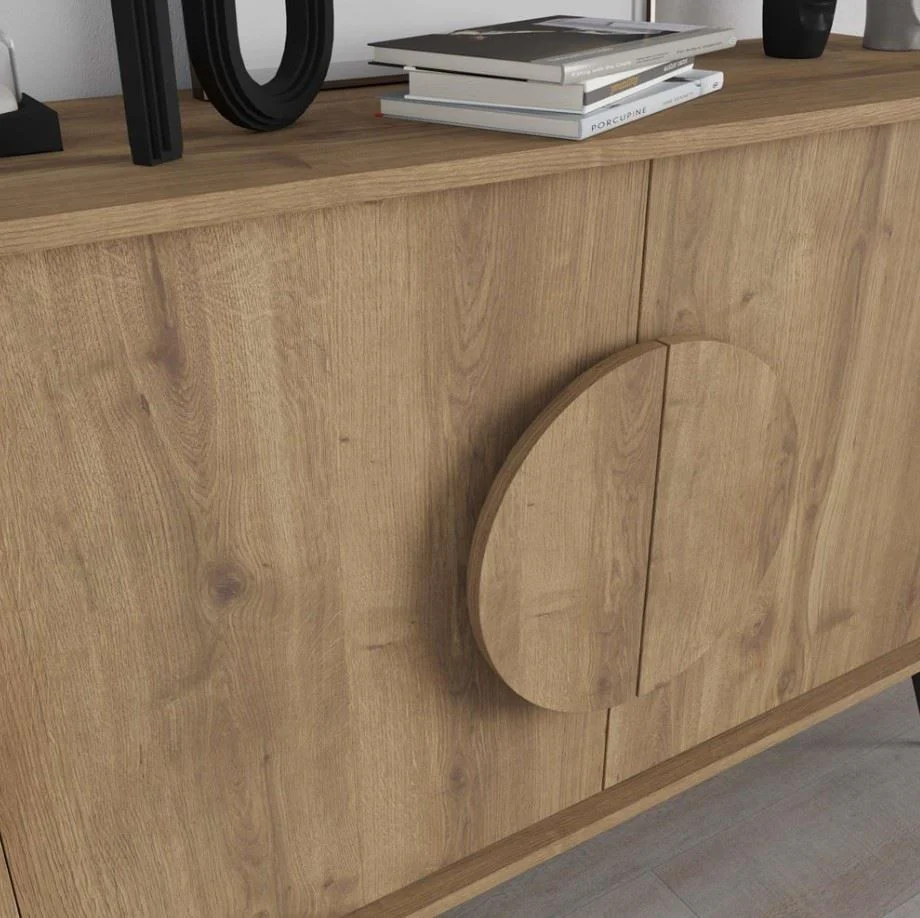 Decortie Gora 2 Door Dark Oak Effect Console Sideboard Modern Storage - Image 3