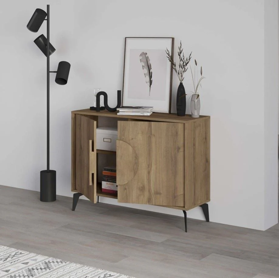 Decortie Gora 2 Door Dark Oak Effect Console Sideboard Modern Storage - Image 7