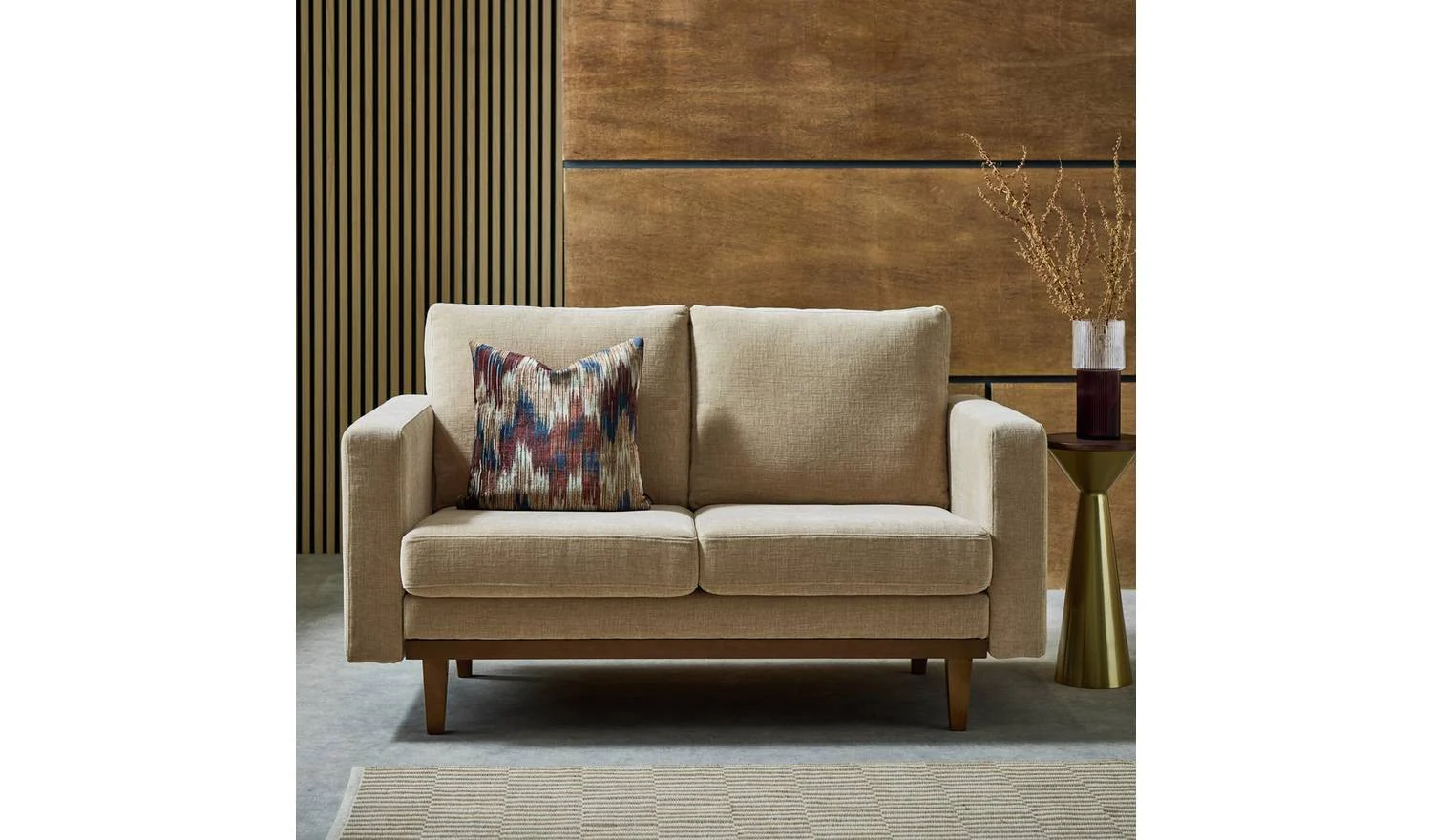 Della Fabric 2 Seater Sofa Natural Modern Living Room Furniture Comfort - Image 4