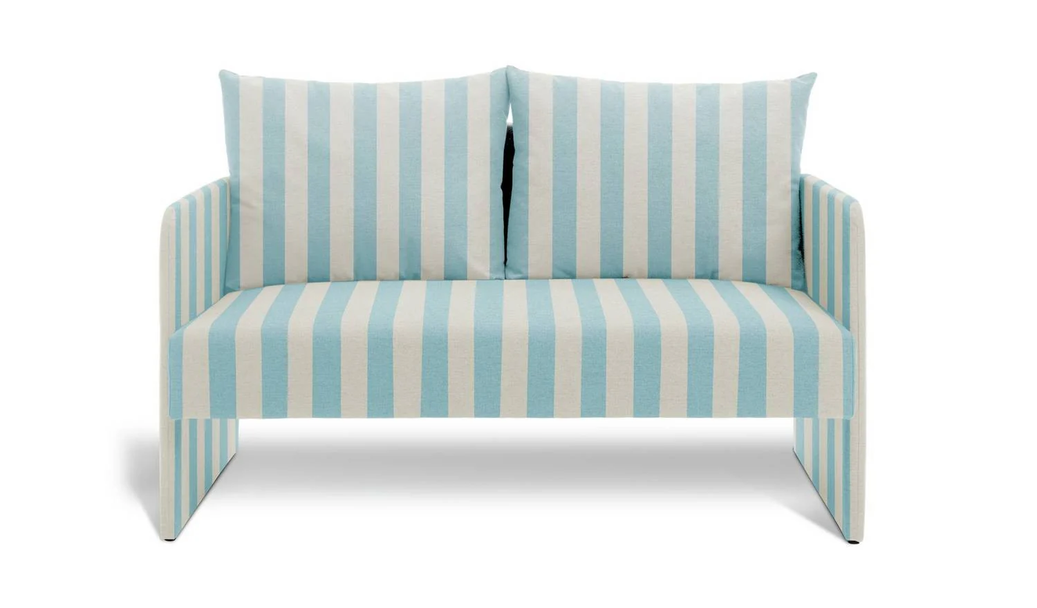 Dixon Fabric 2 Seater Sofa in a Box Blue & White Modern Living Room - Image 3