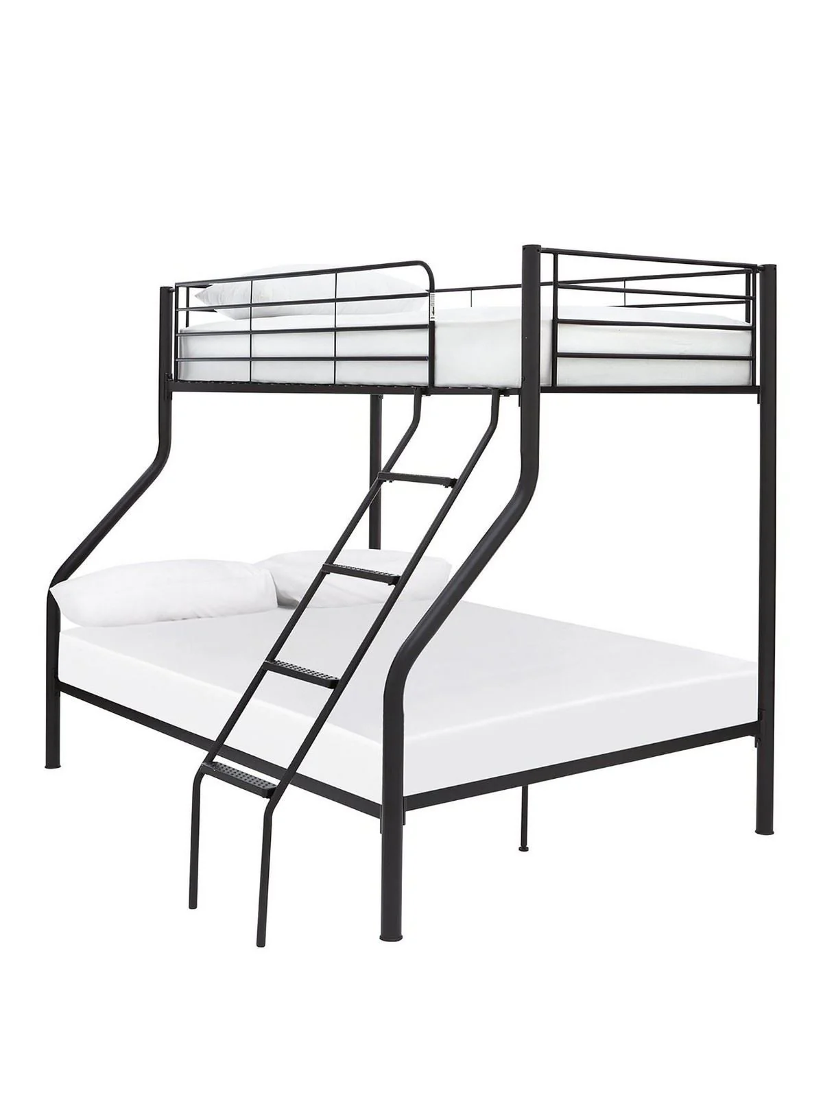 Domino Metal Trio Bunk Bed Frame Black Sleek and Space-Saving Bedroom Furniture - Image 2