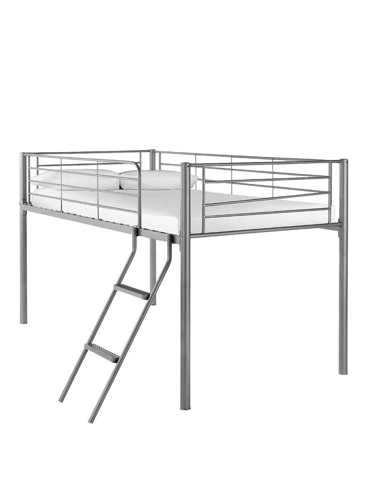 Domino Mid Sleeper Bed Silver Kids Childrens Single Space Saving Bed UK - Image 2