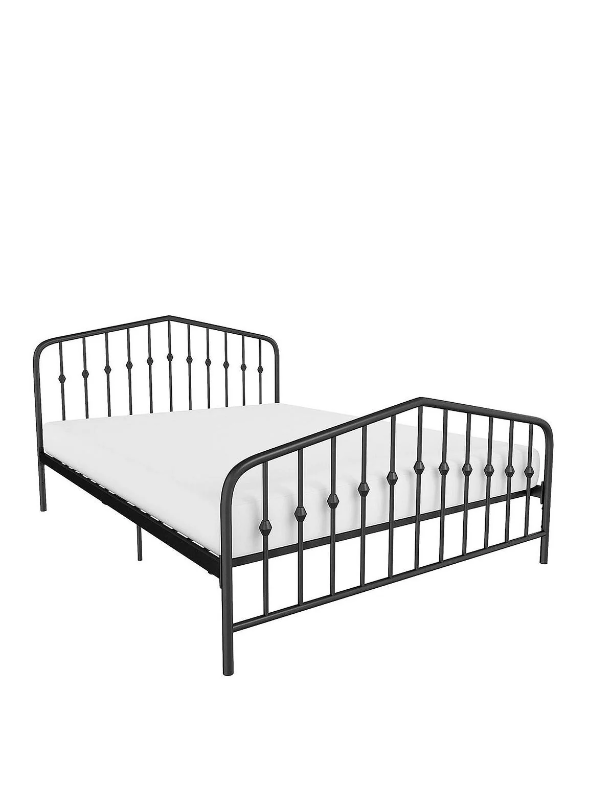 Dorel Home Bushwick Metal Double Bed Black Stylish and Strong Bed Frame - Image 2