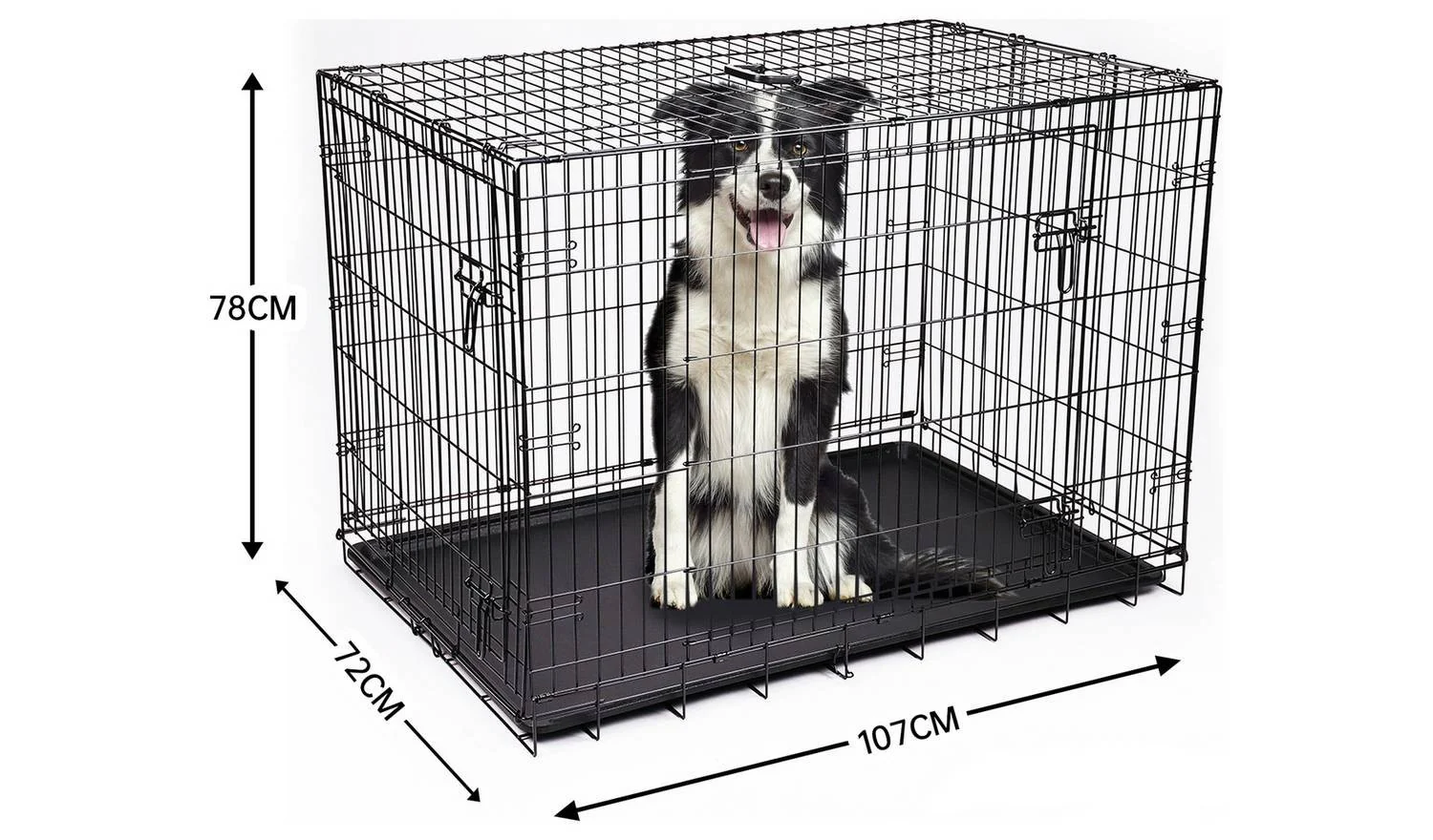 Double Door 42 inch Pet Cage Extra Large Heavy Duty Metal Secure - Image 7
