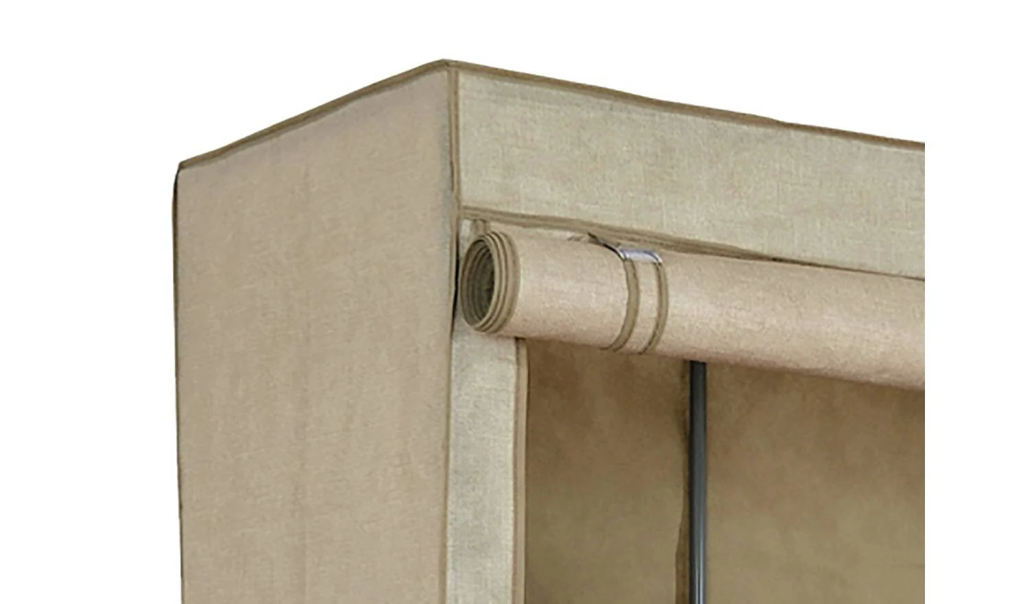 Double Modular Metal Framed Fabric Wardrobe Jute For Bedroom - Image 5