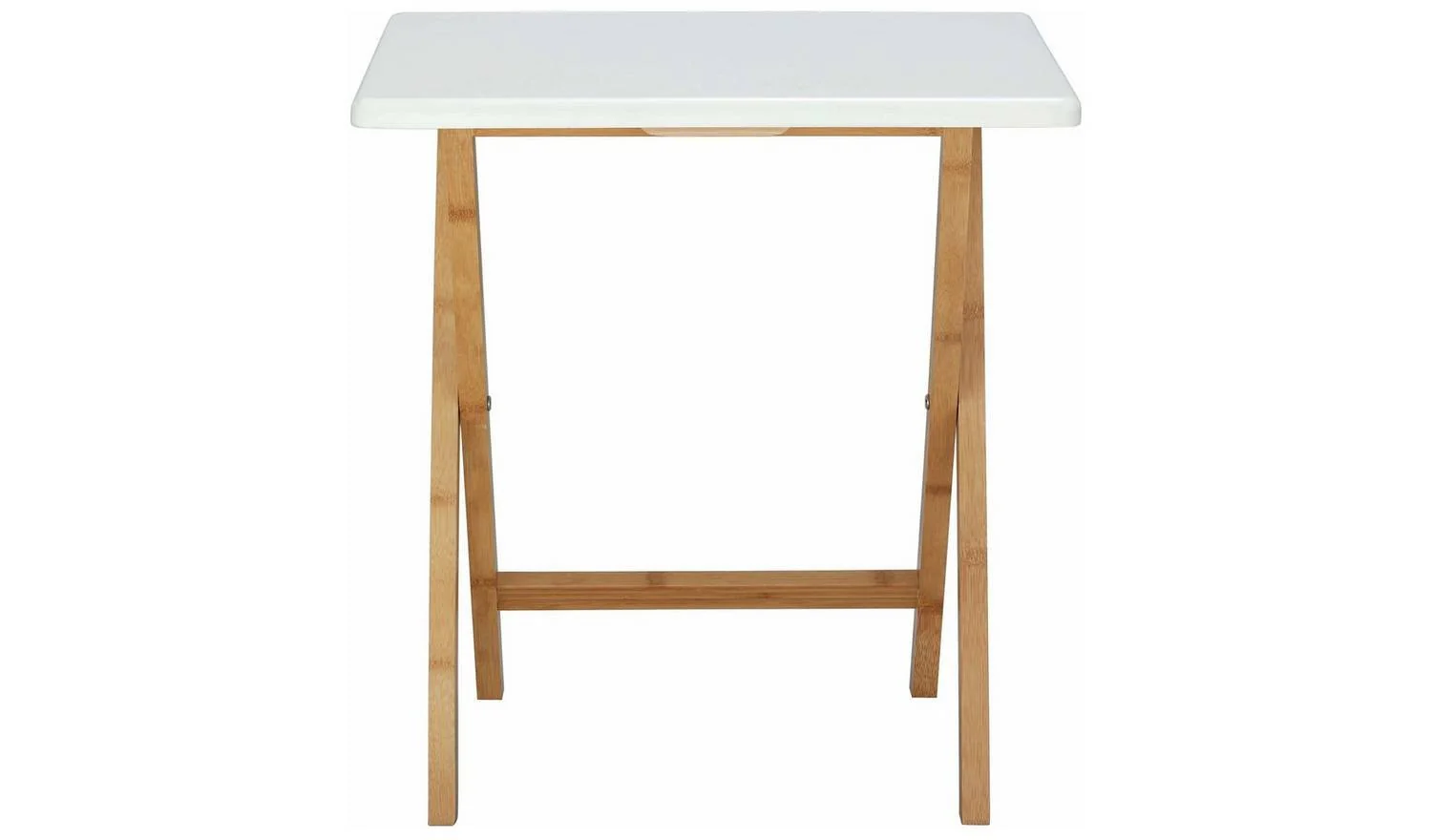 Drew Folding Bamboo 2 Seater Table White Compact Kitchen Furniture - Image 4