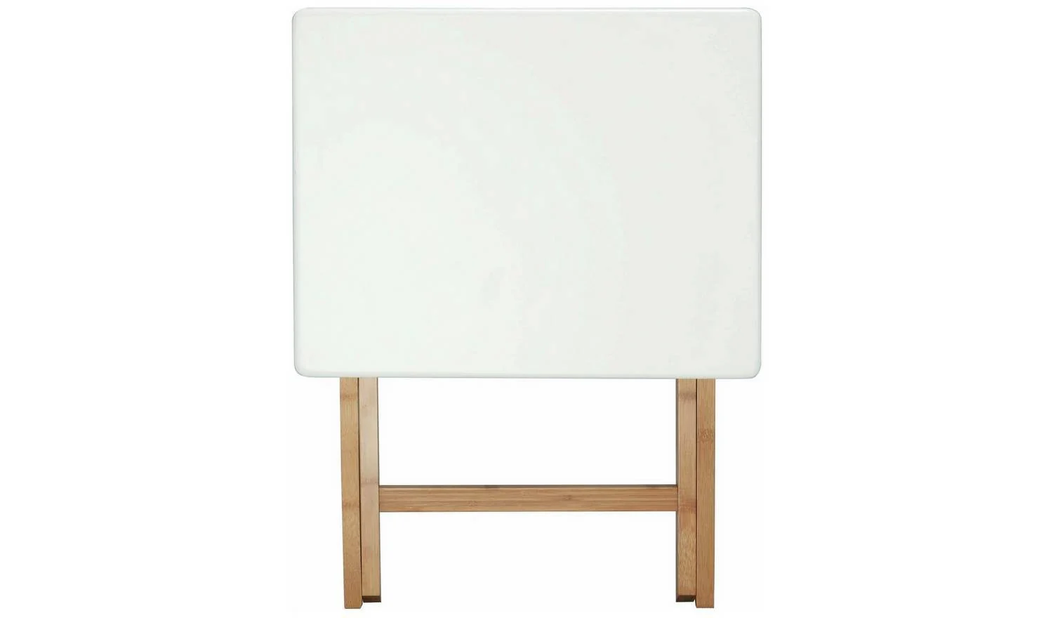 Drew Folding Bamboo 2 Seater Table White Compact Kitchen Furniture - Image 5