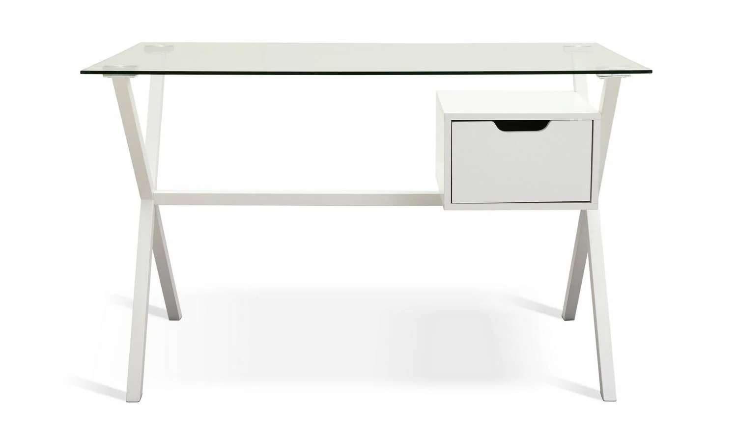 Dria 1 Drawer Office Desk White Modern Home Office Furniture Workspace - Image 3