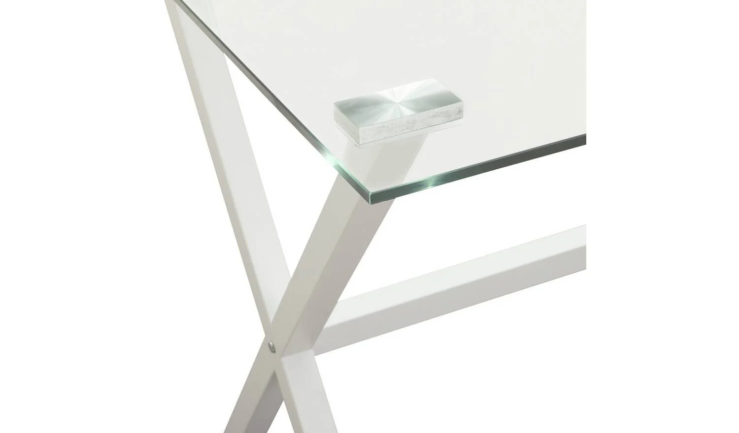 Dria 1 Drawer Office Desk White Modern Home Office Furniture Workspace - Image 4