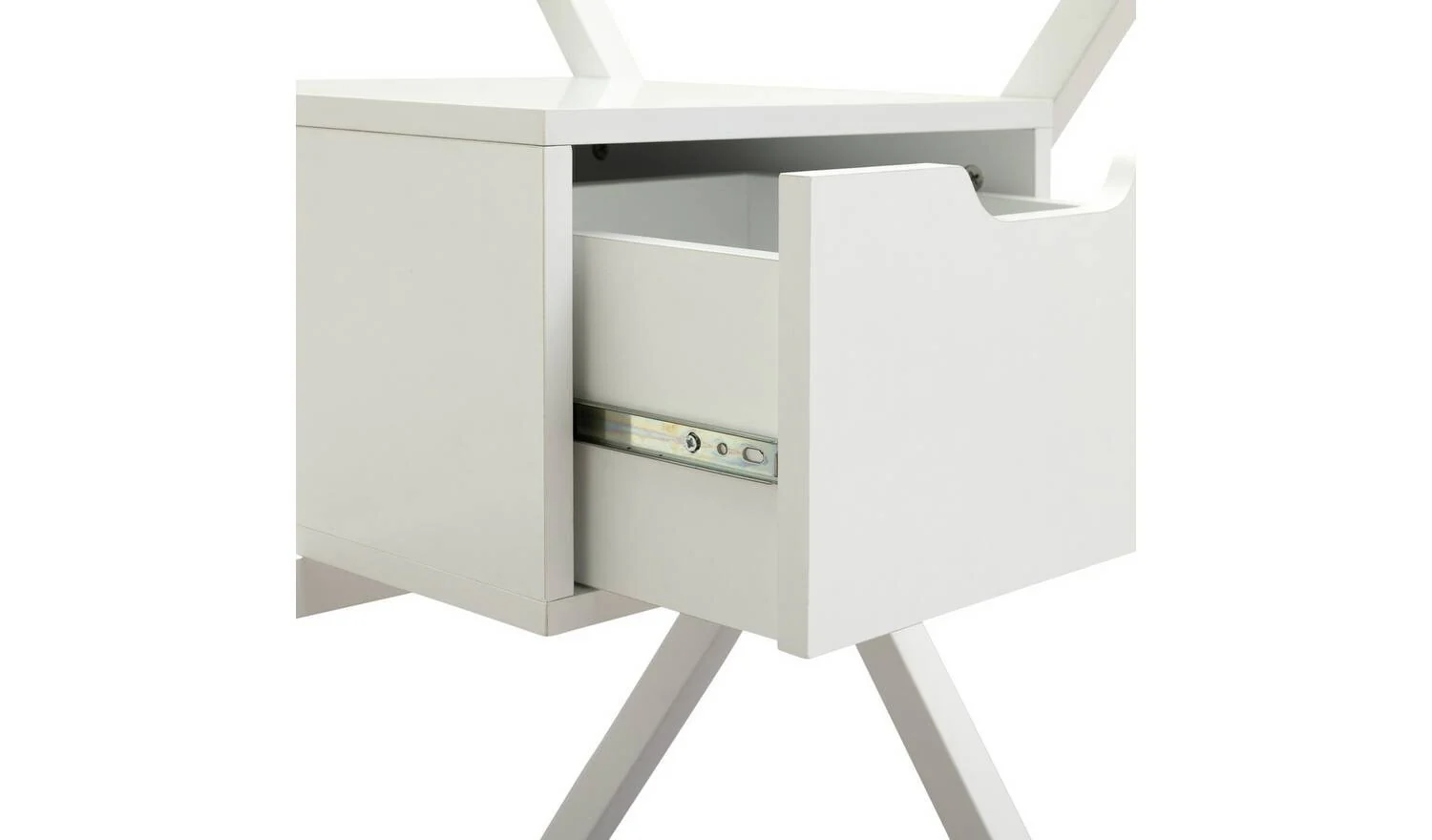 Dria 1 Drawer Office Desk White Modern Home Office Furniture Workspace - Image 5
