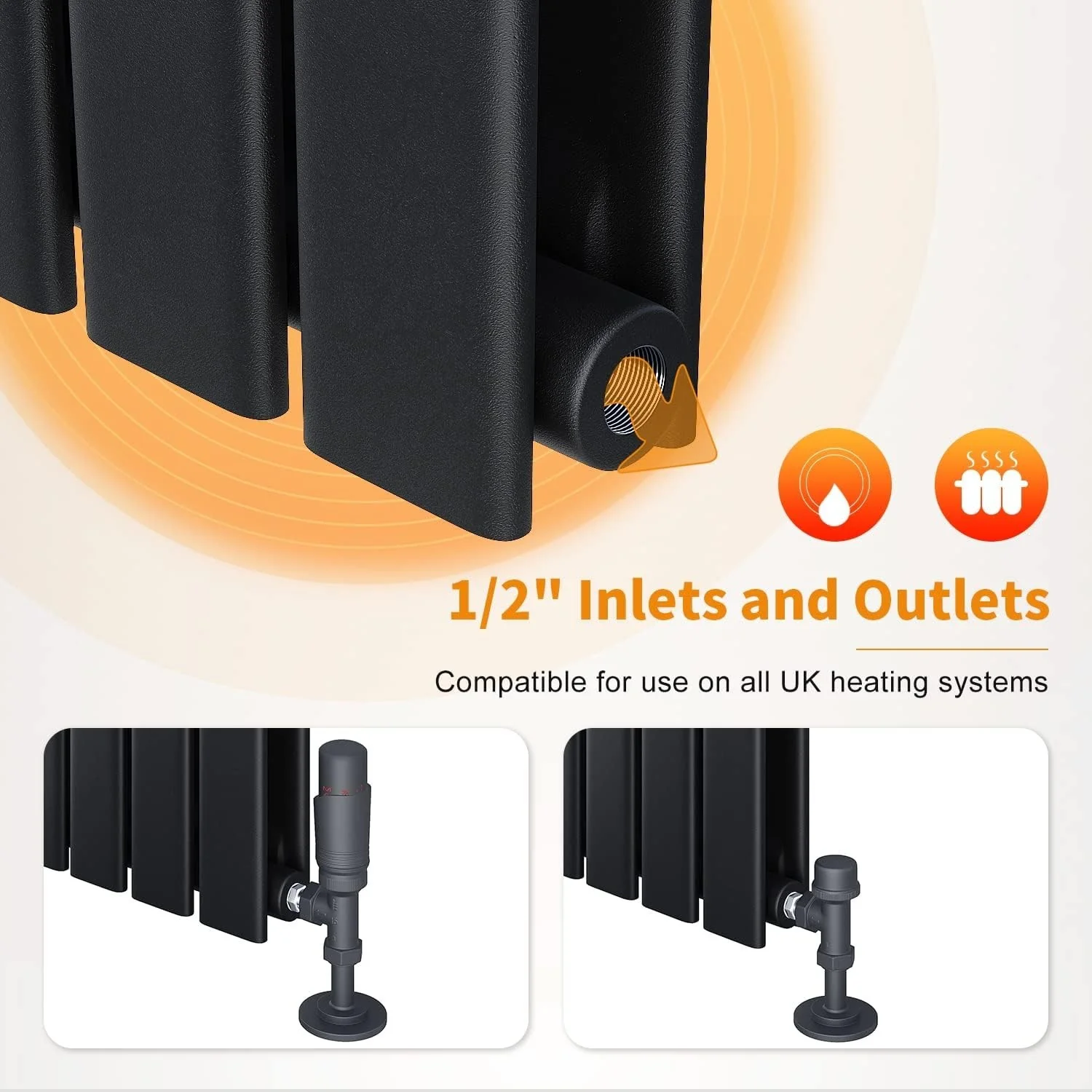 ELEGANT Black Vertical Designer Radiator 1800mm x 544mm | Flat Panel | Bathroom - Image 6