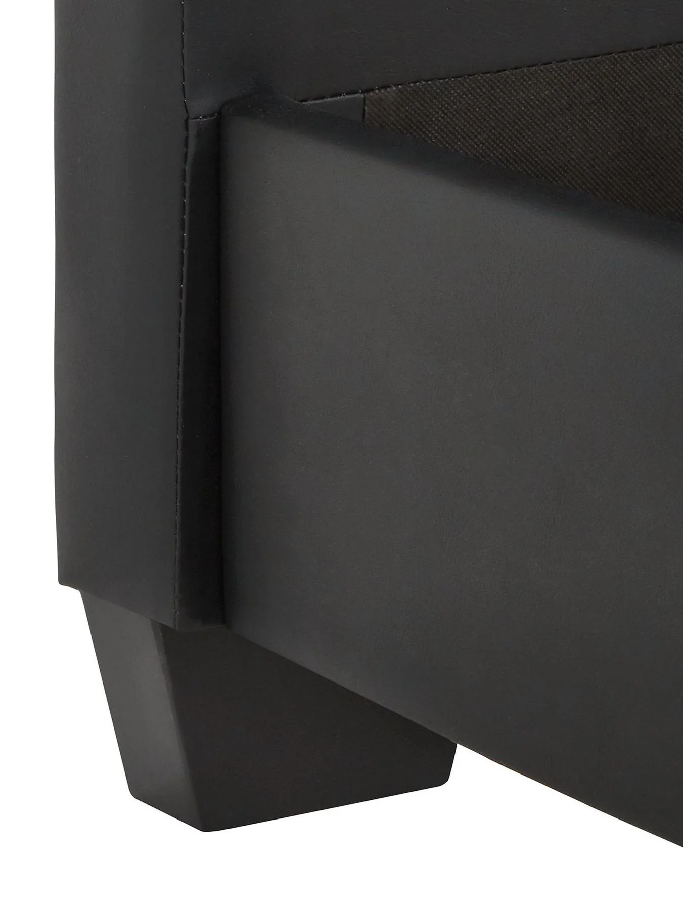 Ellis Faux Leather Single Bedframe Black Modern Upholstered Bed - Image 5